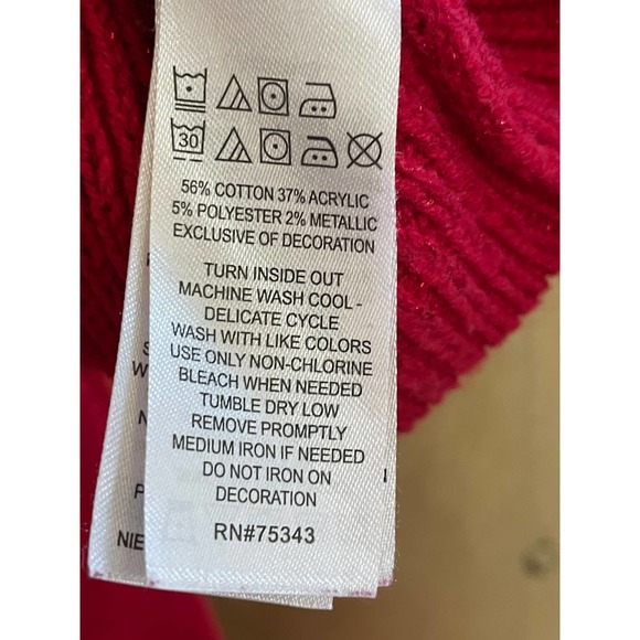 Bapster and Mimi Kids Girls Red Sweater Poodle Dress Crewneck Long Sleeve M - Picture 8 of 8